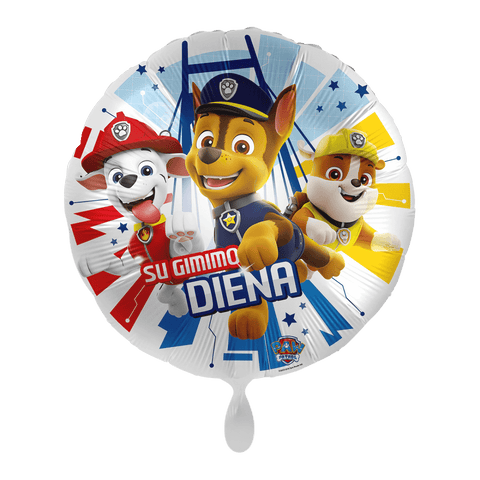 balionas su lietuvišku užrašu su gimimo diena šuniukai patruliai maršalas čeisas rablas riedulys šunyčiai patruliai gimtadienis gimtadienio tema balionai balionas