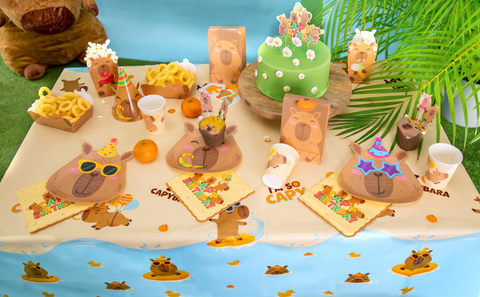 Mielas capybara cake topper vaikų gimtadienio tortui