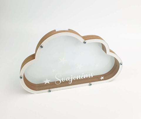 Wooden money box - cloud "For Dreams"