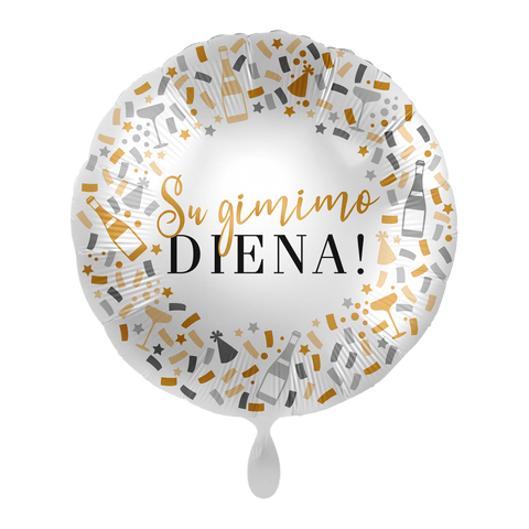 Folinis balionas su lietuvišku užrašu "SU GIMIMO DIENA"