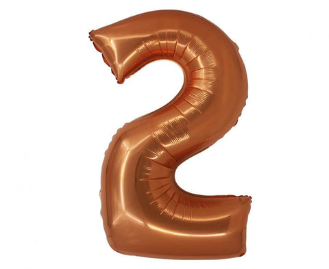 Matte copper foil balloons numbers 0 to 9