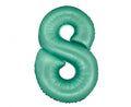 Matiniai žali mėtiniai mėtinės spalvos foliniai helio balionai skaičiai 0 1 2 3 4 5 6 7 8 9