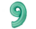 Matiniai žali mėtiniai mėtinės spalvos foliniai helio balionai skaičiai 0 1 2 3 4 5 6 7 8 9
