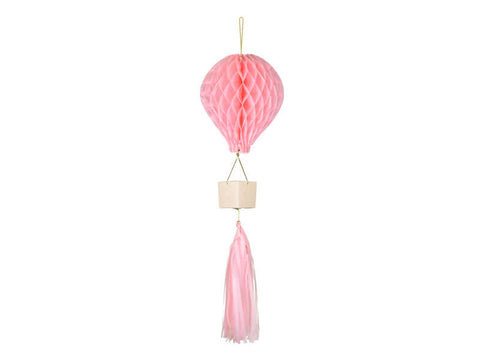 Decoration - hot air balloon (blue, pink)