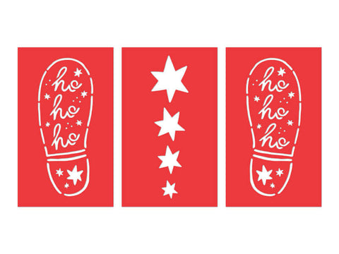 kalėdų senio senelio pėdsakai pėdsakų trafaretas kalėdos kalėdų dekoracija