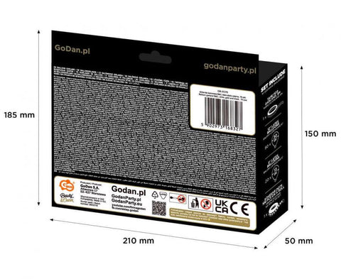 balionų girlianda balta juoda auksinė spalvos