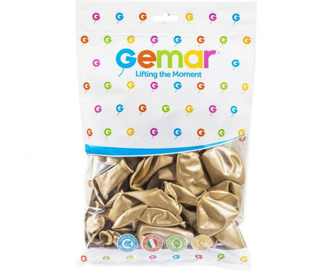 blizgūs metalizuoti aukso spalvos balionai auksiniai