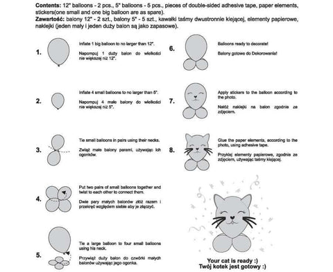 dekoracija balionai katinas katinėlis