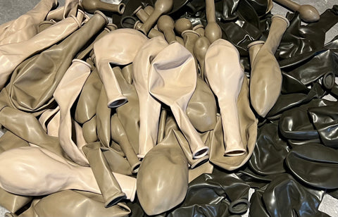 kreminiai rudi balionai žemės spalvų balionai neutralūs