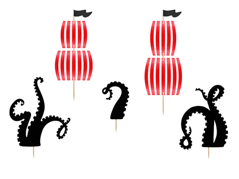 gimtadienio torto kekskukų papuošimai piratų tema