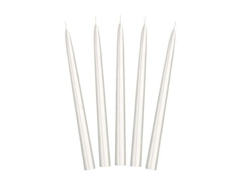 Kūginių žvakių rinkiniai (juodi, balti, perlo, aukso spalvos)