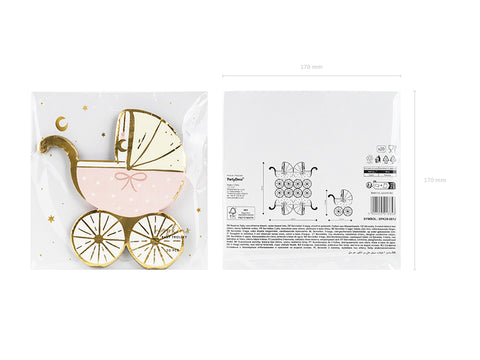 Popierinės servetėlės "Rožinis vežimas"
