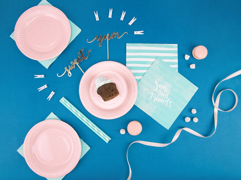 Popieriniai šiaudeliai "Sky Blue"