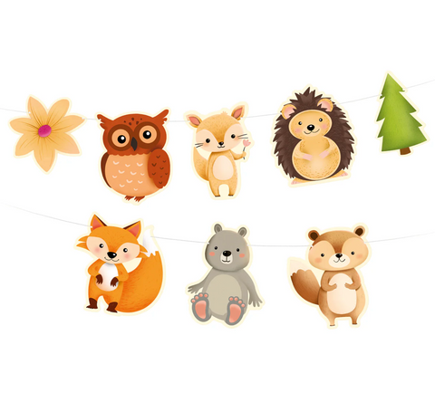 dekoracija miško gyvūnai tema gimtadienis pirmo antro gimtadinio dekoras