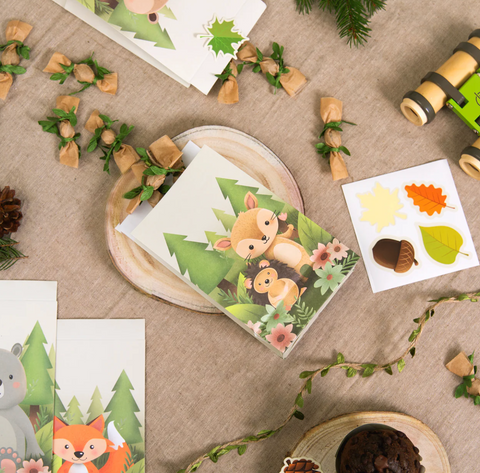 skanėstų maišeliai miško tema gyvūnai dekoraciniai maišiukai desertams dovanoms dovanų maišiukai svečiams dovanos lauktuvių maišiukų rinkinys