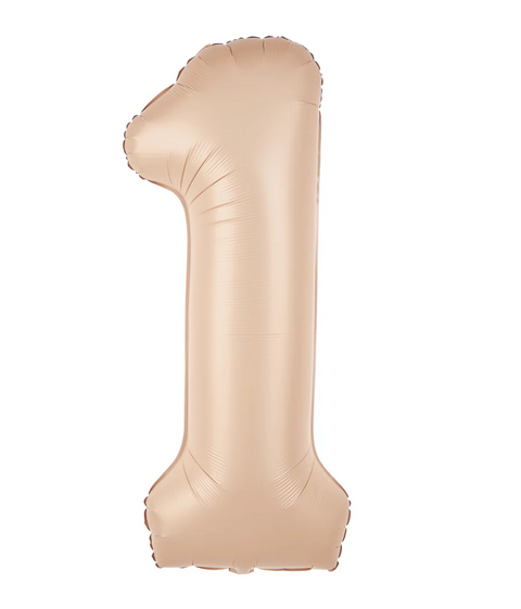 Light caramel colored foil balloon number 0-9