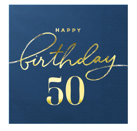 Servetėlės "Happy Birthday 50"