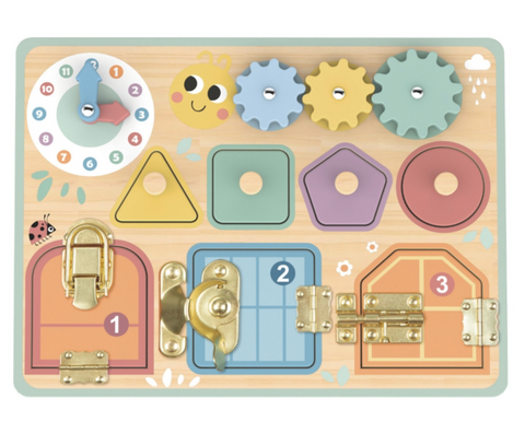 edukacinė lenta, medinė lenta, vaikų žaislai, lavinamieji žaislai, dovana vaikui, smulkiosios motorikos lavinimas, kūrybiškumas pigūs žaislai mažeikiuose