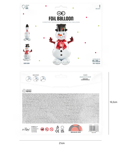 Stand-up foil balloon "Snowman"