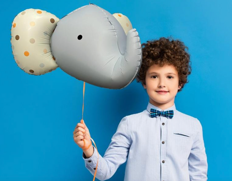 balionas dramblys drambliukas dekoracijos šventėms baby shower gender reveal