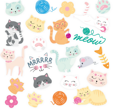 laikinos tatuiruotės katės katinai gimtadienis dekoracijos