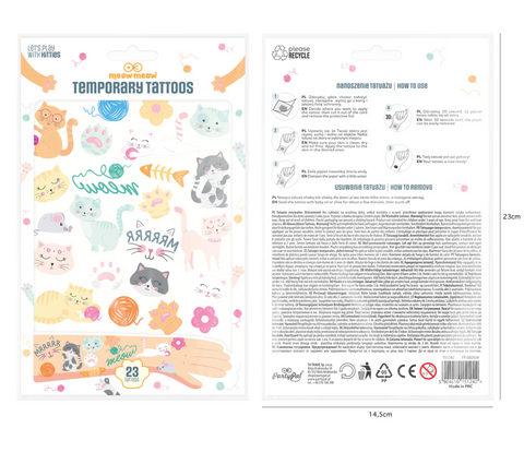 laikinos tatuiruotės katės katinai gimtadienis dekoracijos