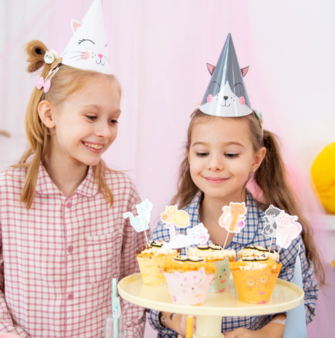 gimtadienio kepurėlės katinai kačiukai švenčių dekoracijos