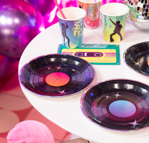 disco vakarelio dekoracijos lekstes ploksteles disko gaublys rutylys