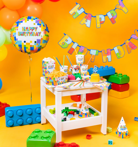 balionas lego tema šventė dekoras dekoracijos gimtadieniui blokeliai lego