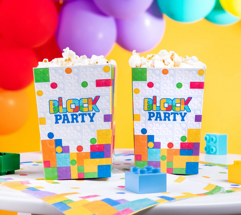 Popcorn and treat containers "Block Party"