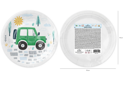 lėkštes popieries vienkartiniai gimtadienio indai mašinos