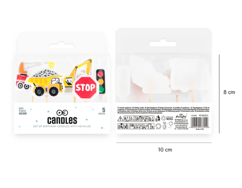 mašinos žvakutės statybų mašina gimtadienio dekoracijos