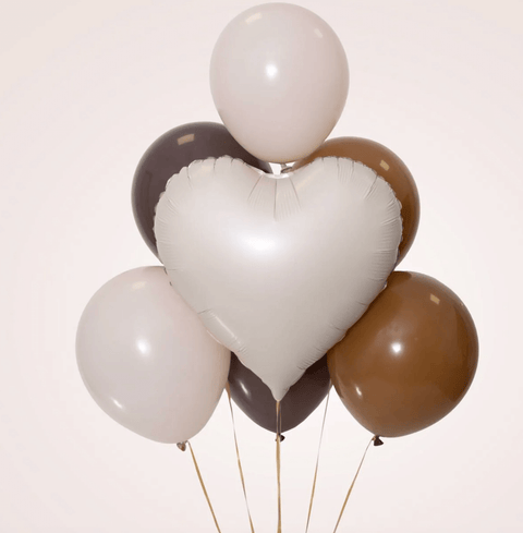 kreminė matinė širdelė balionas helio balionai mazeikiuose