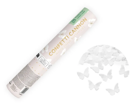 Confetti cannon - butterflies (pink, white)