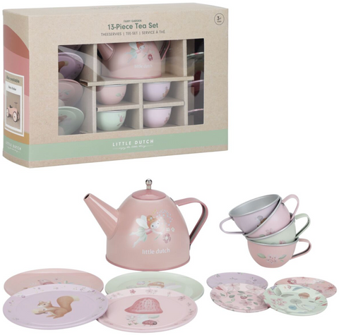 arbatos rinkinys metaliniai puodeliai little dutch tea set fairy garden vaiku dovanos idejos