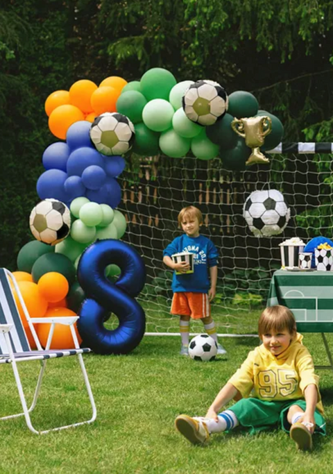 balionai girlianda balionu dekoracija gimtadieniui futbolas futbolo tema gitmadienis dekoras