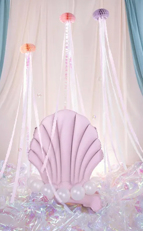 dekoracijos gimtadieniui undinele kriaukle balionai juros tema perlas balionas