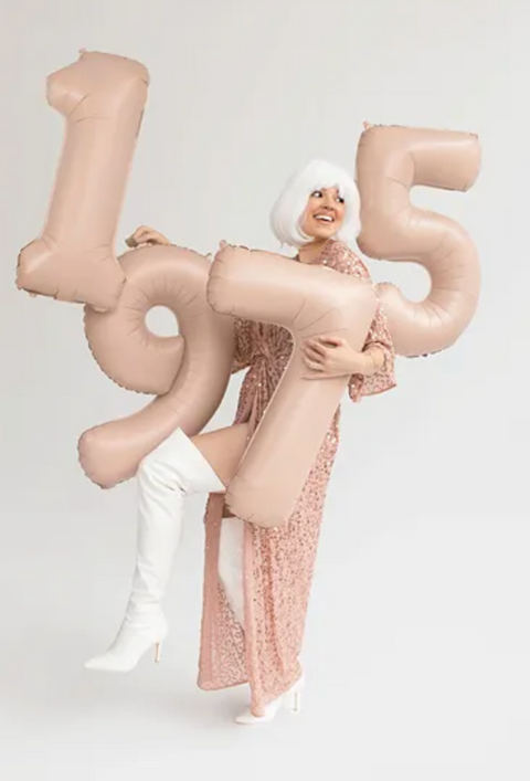 Dark cream foil balloon number