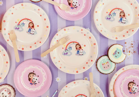 Gabes leliu namai gitmadienis dekoracijos stalo reikmenys lekstutes gabbys dollhouse