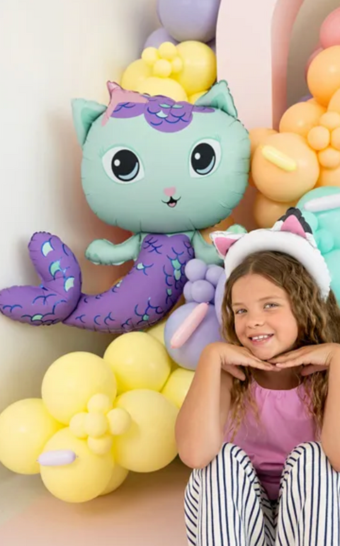 Foliniai balionai - lankeliai, katino ausys - Gabby's Dollhouse. gabes leliu namai dekoracijos gimtadieniui