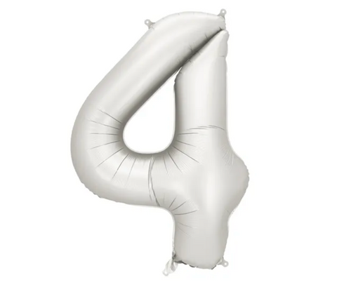 Matiniai sidabro spalvos foliniai balionai skaičiai nuo 0 iki 9