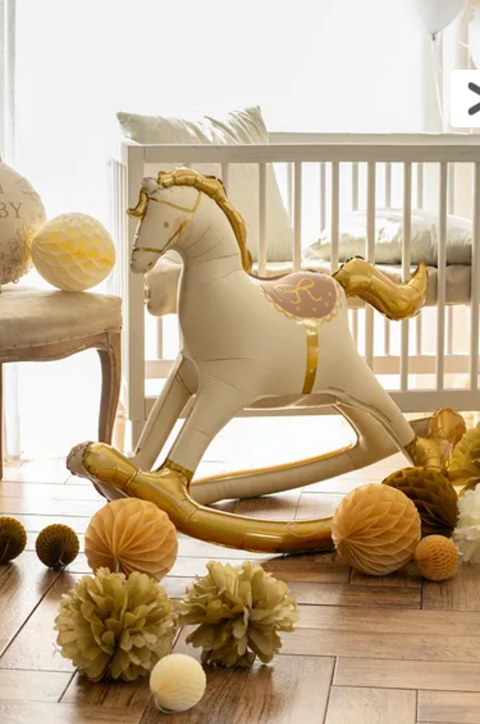 supamas arkliukas balionas arklys fotosesijai krikstynos gimtadienis