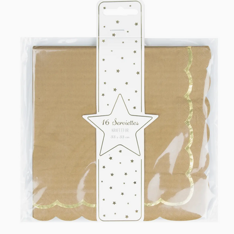 Paper napkins "Kraft and Gold"