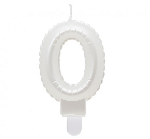 Birthday candles numbers - pearl white