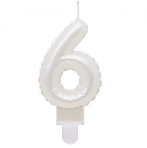 Gimtadienio žvakutės skaičiai - perlo baltumo