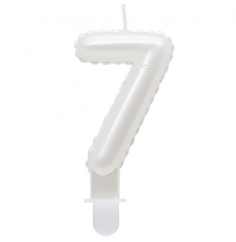 Gimtadienio žvakutės skaičiai - perlo baltumo