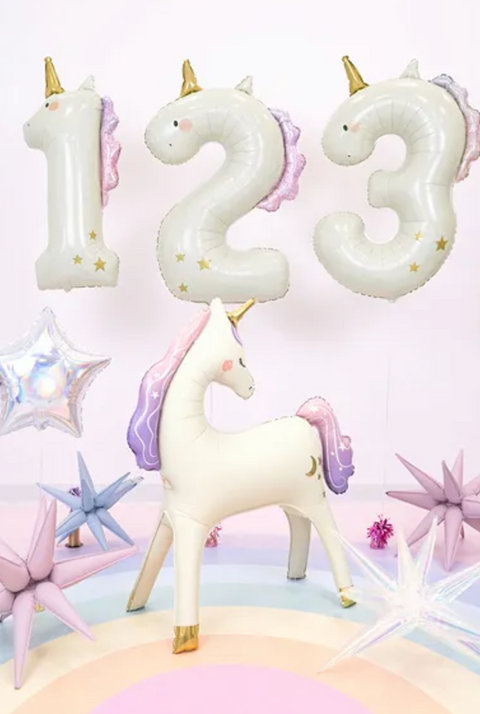 vienaragiai balionai skaičiai helio balionai mergaitėms vienaragiu tema