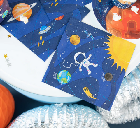 kosmosas servetėles gimtadienis kosmos tem stalo reikmenys dekoras dekoracijos