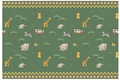 Safari staltiesė 180 x 120 cm žalios spalvos su safari gyvūnų motyvais