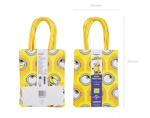 Geltoni Minions vakarėlio maišeliai lauktuvėms
Minions dovanėlių maišeliai 12 x 15,5 cm